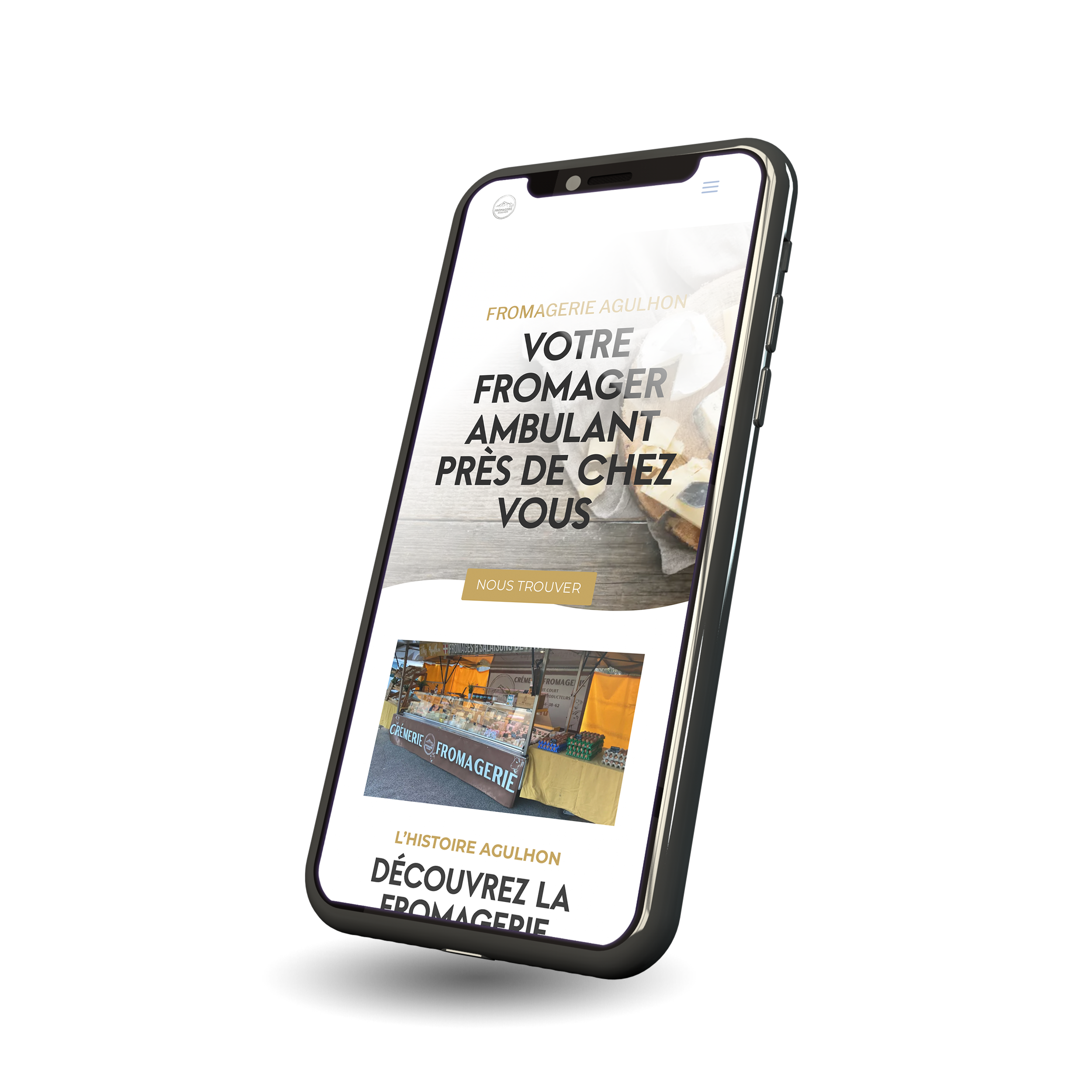 version mobile du site fromagerie agulhon