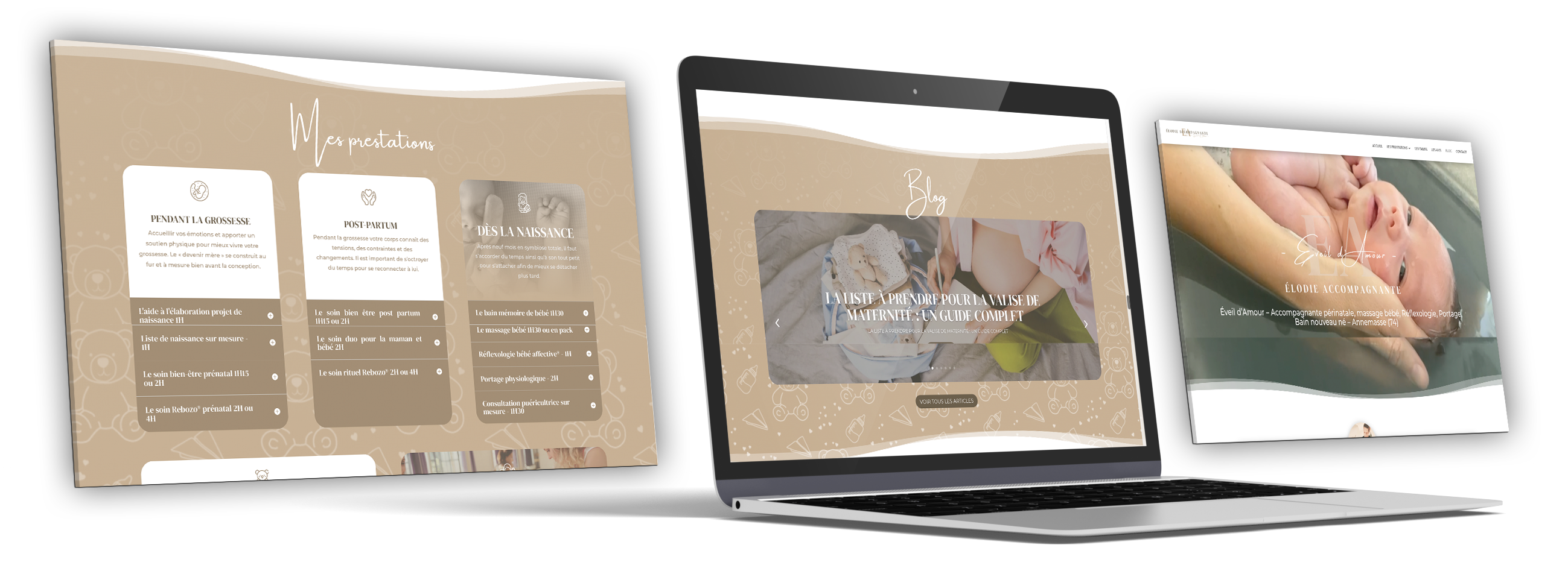 eveil d'amour- creation de site vitrine avec reservation en ligne