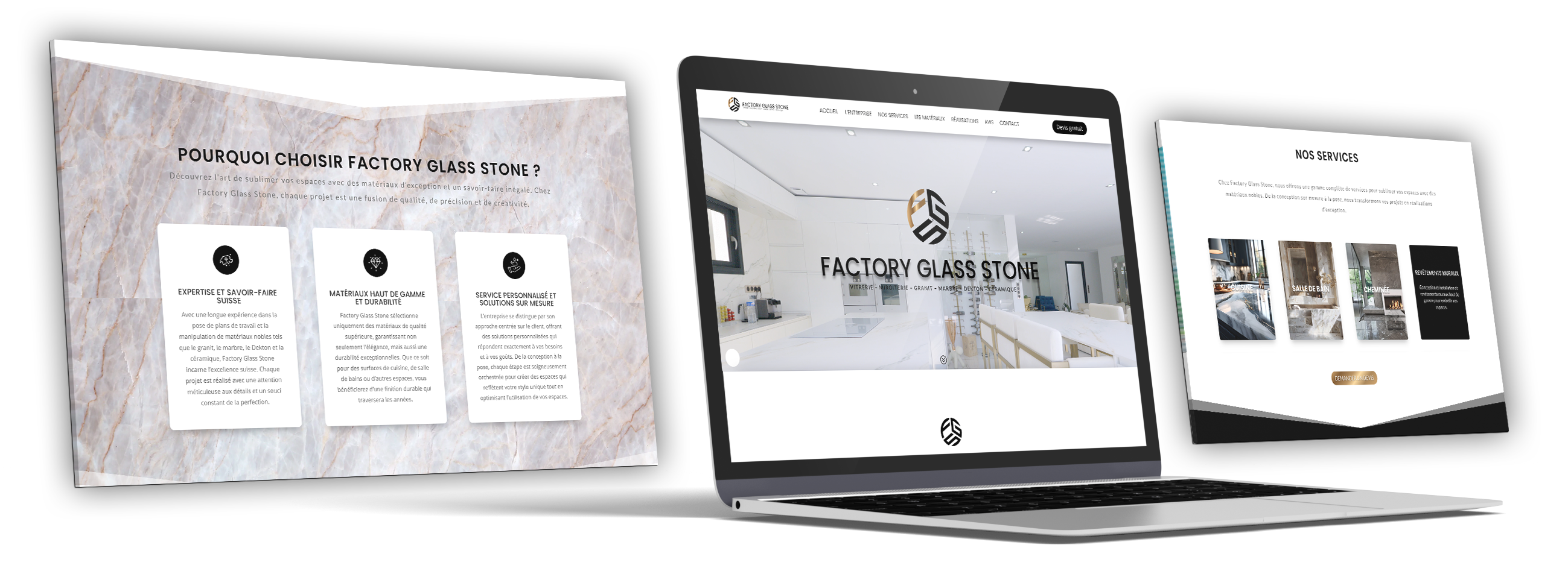 factory glass stone - creation site internet